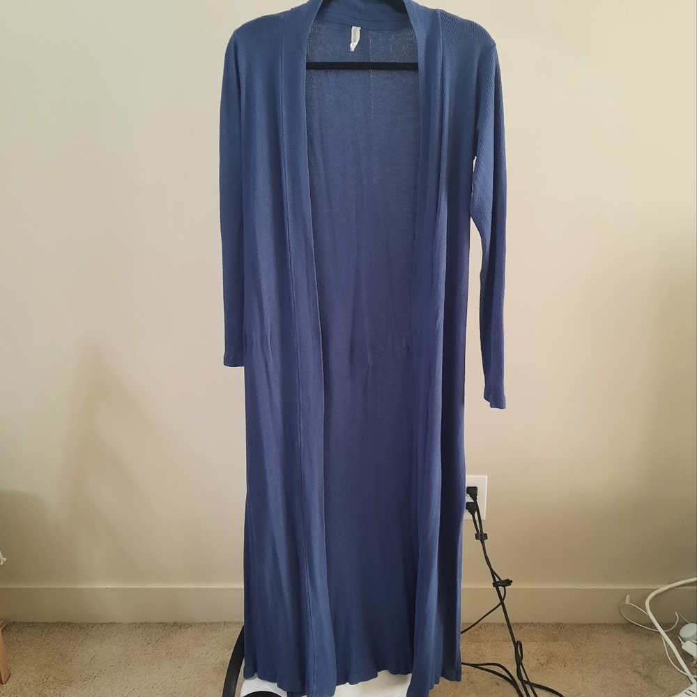 Bluenotes full length blue cardigan